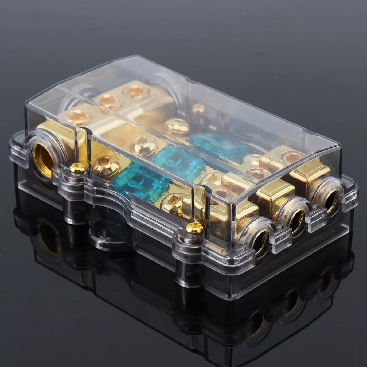 12V/24V Universal 1-In 3-Out Fuse Block – 60A Copper-Plated Power Distribution Holder Tuck's Performance