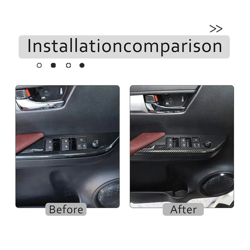 Carbon Fiber Door Window Switch Panel Cover Trim For Toyota Hilux Tuck's Performance