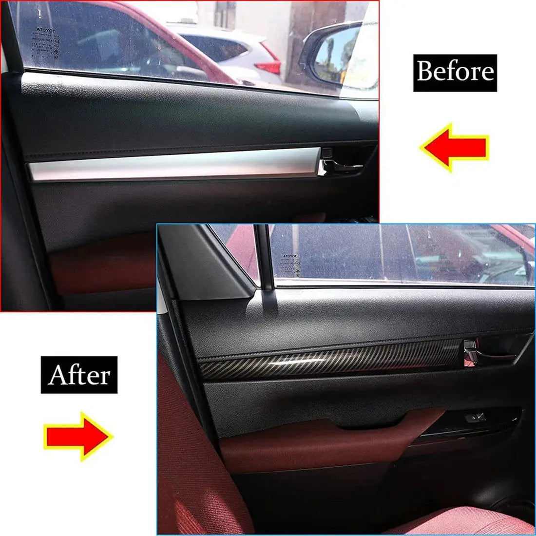 Dual Cab Carbon Fibre door Dress UP for Toyota Hilux 4PCS Tuck's Performance
