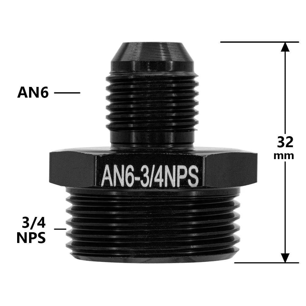 1Pcs Aluminum Alloy AN6/AN8/AN10/AN12 to AN/M14/M16/M18x1.5 Metric Fuel Hose Adapter Pipe Thread Fitting for Oil Cooler System Tuck's Performance