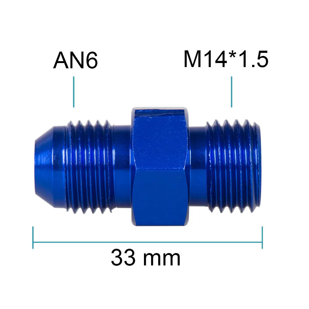 Universal Male 6AN AN6 to M10 M12x1.25/1.5, AN6 TO m16 M14x1.5, AN6 TO 1/4 3/8 1/2 npt Metric straight fitting Tuck's Performance