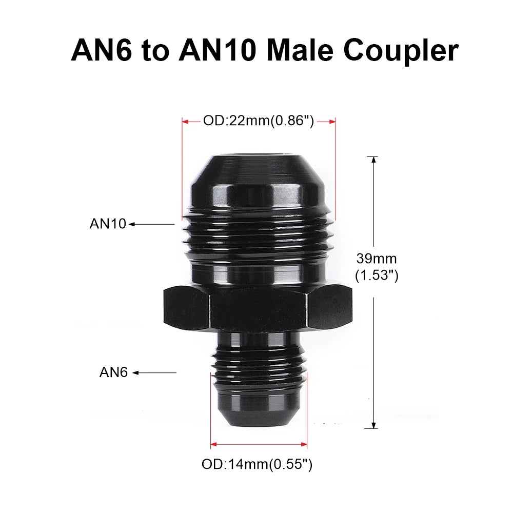 Oil Fuel Hose End Adapter an Straight AN Male To AN Male Coupler AN4 AN6 AN8 AN10 Fittings Aluminum Male Flare AN8 Fitting Tuck's Performance