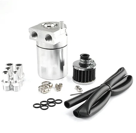 Universal Baffled Aluminum Oil Catch Can Reservoir Tank Oil Tank With Breather Filter OCC-1020A Tuck's Performance