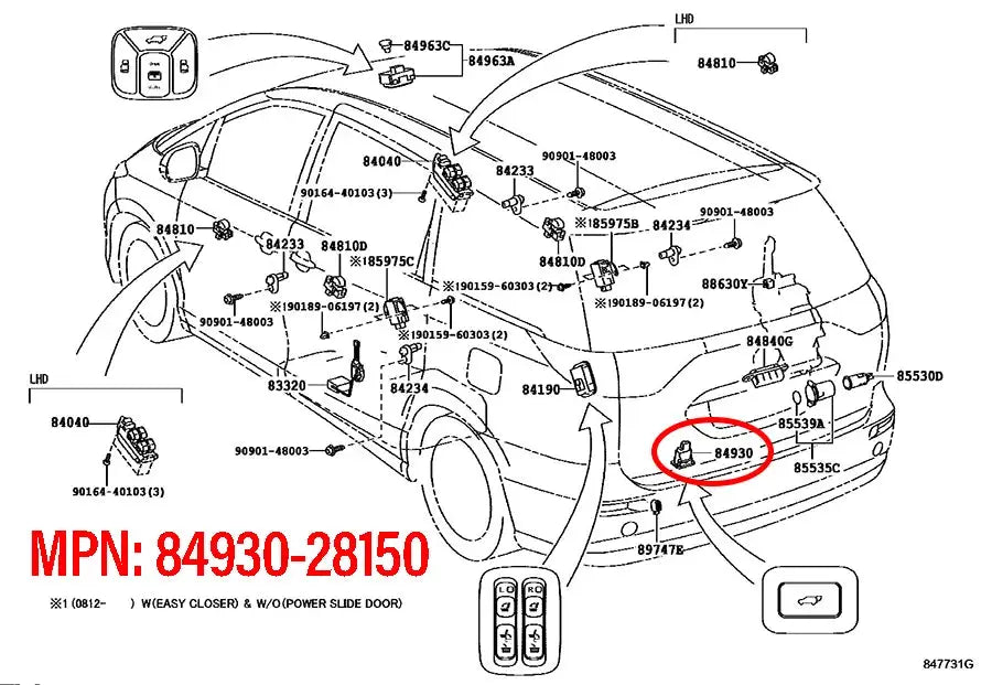 LC200 Rear Tailgate Button / Boot Release Switch (2012–2021) Tuck's Performance