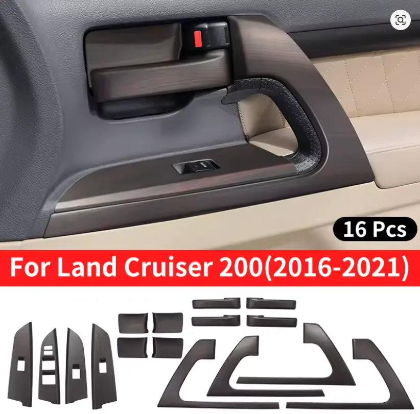 Peach Wood Door Trim Stickers for Toyota Land Cruiser LC200 (2008–2021) – Interior Upgrade Kit Tuck's Performance