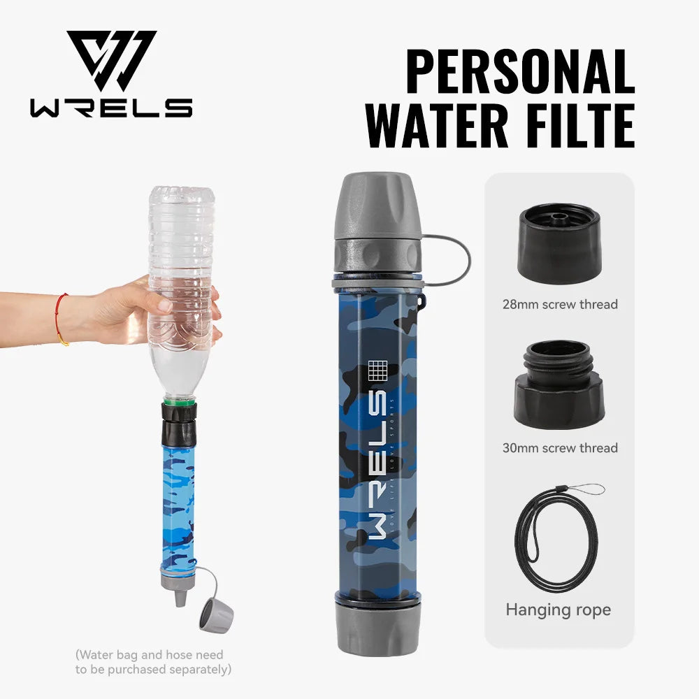 WRELS Outdoor Mini Camping Hiking Purification Water Filter Straw Carbon Fiber Water Bag for Survival or Emergency Supplies Tuck's Performance
