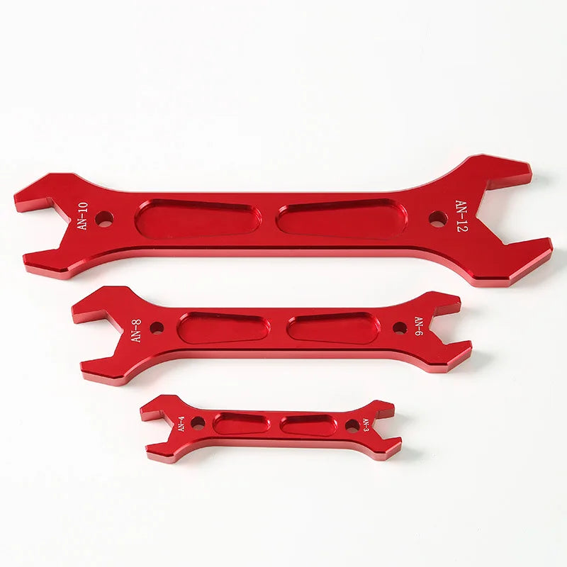 AN3 AN4 AN6 AN8 AN10 AN12 Double Ended Fitting AN Aluminum Wrench Hose Fitting Tool Socket Wrench Spanner Tool Kit Tuck's Performance