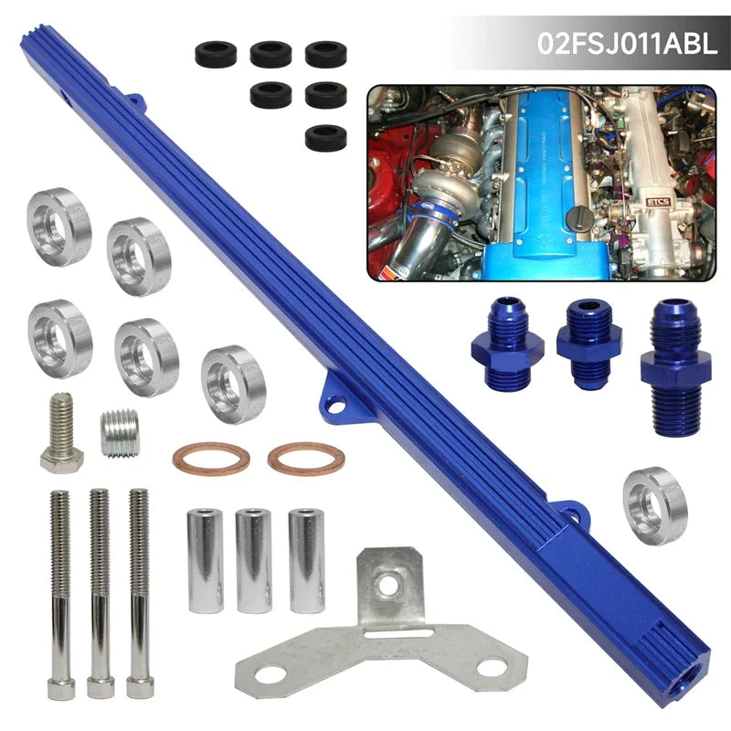 Racing Fuel Rail Kit Fit For Toyota Supra Aristo JZA80 2JZ 2JZ-GTE MKV JZS 147 Turbo Upgrade 92-02 Black/Blue Tuck's Performance