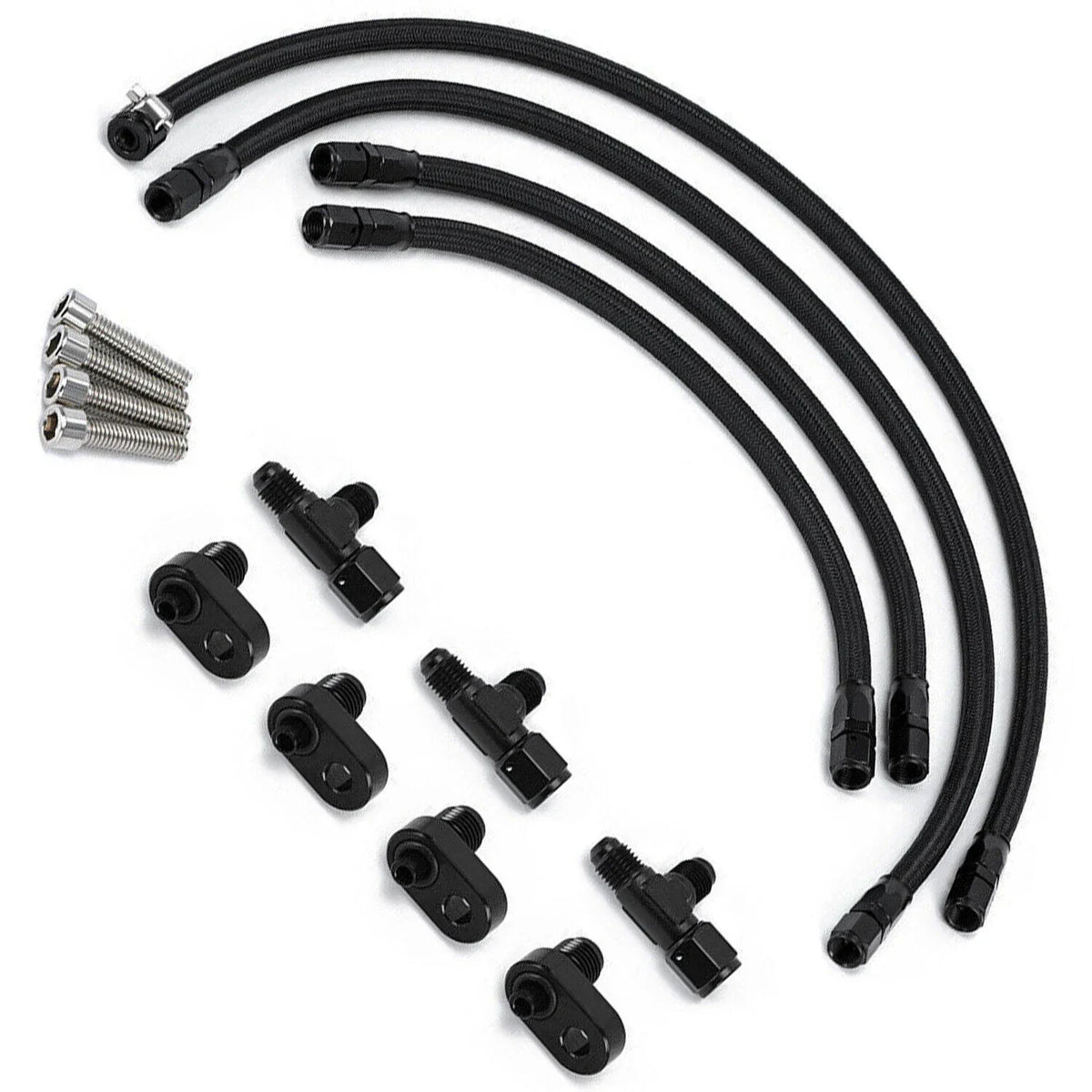 AN4 Adapter Engine Steam Vent Hose Line Kit Stainless Steel Braided Line Hose For LS LSX LS1 LS2 LS6 LM7 Chevrolet Pontiac GMC Tuck's Performance