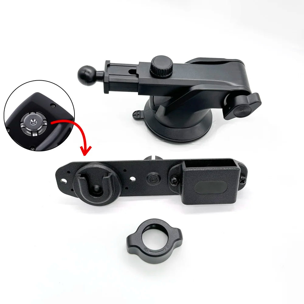 Type 2 clip radio and handpiece mount with suction base