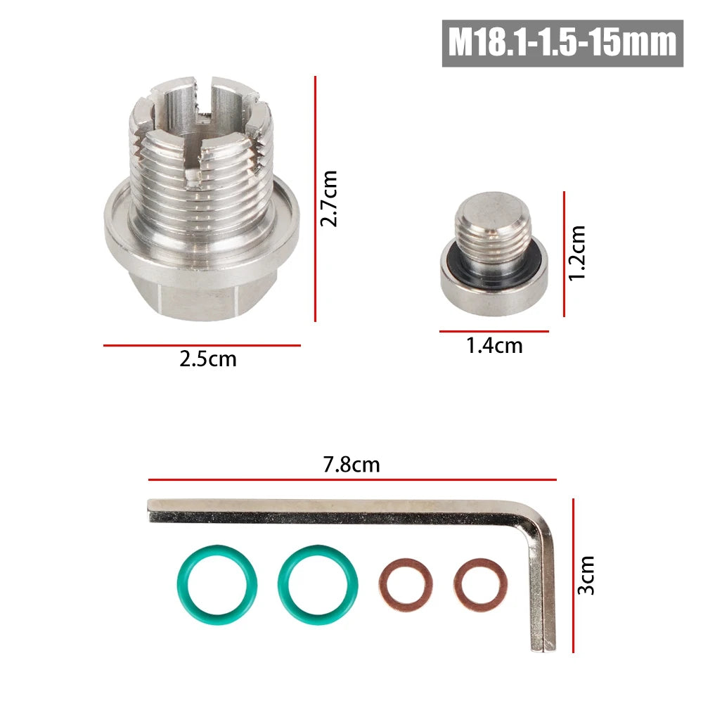 M12.1x1.25/1.5/1.75 M14.1 M16.1 M18.1x 15mm Oil Drain Plug Oversize Piggyback Self Tapping Oil Pan Thread Repair Kit Tuck's Performance