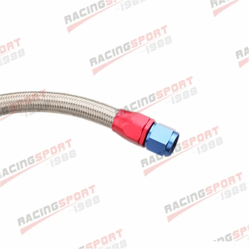 24" Length AN4 AN6 AN8 AN10 AN12 AN16 AN20 SS Braided Oil Fuel Coolant Line Hose Assembly Red/Blue Tuck's Performance