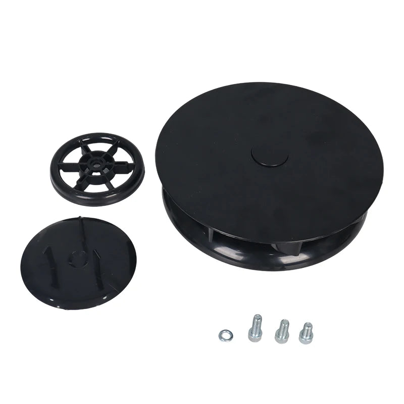 Wind-driven roof vent - black with mounting parts