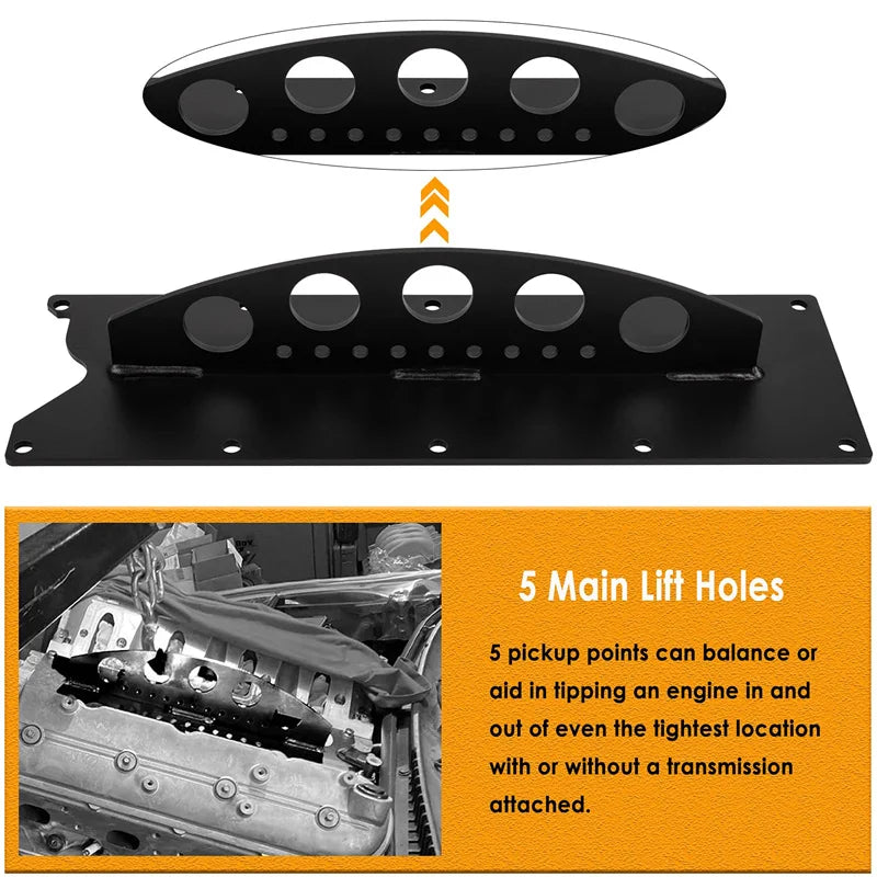 LS Engine Lift Plate Hoist Picker Cranet Lifting Plate Bracket for Chevy LS Series LSX LS LS1 LS2 LS3 LQ4 6.0 6.2 5.3 4.8 Gen 3 Tuck's Performance