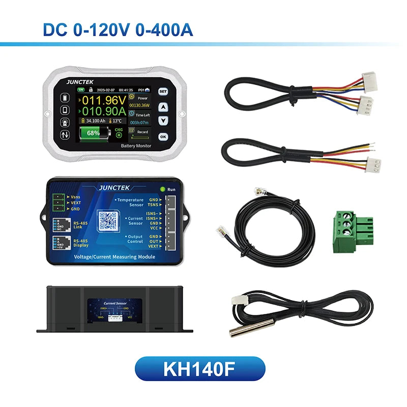 Battery Monitor Bluetooth KG140F DC 0-120V 100A 400A Battery Tester Voltage Current VA Battery Coulomb Meter Capacity Indicator Tuck's Performance