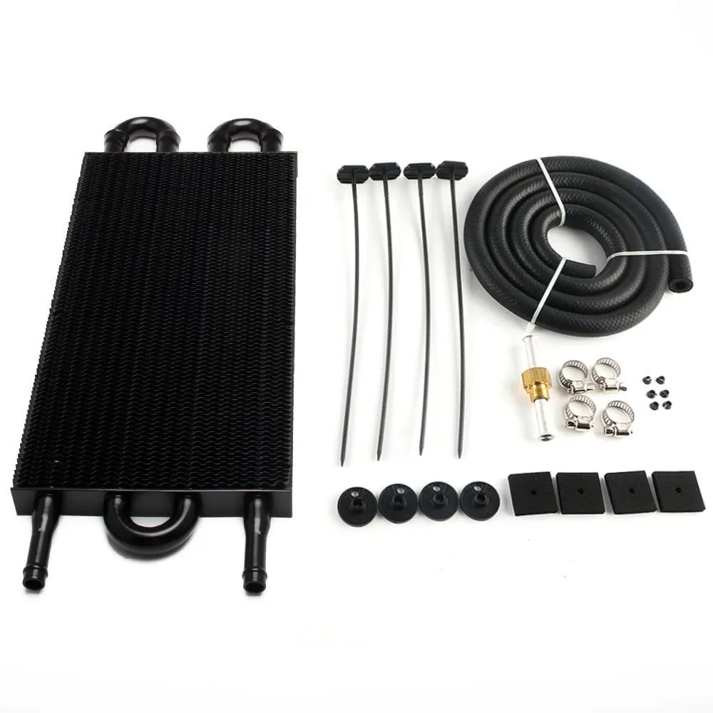 2 Row 4 Row 6 Row 8 Row 10Row 16Row Universal Remote Transmission Oil Cooler Auto-Manual Radiator Converter Aluminum Kit Tuck's Performance