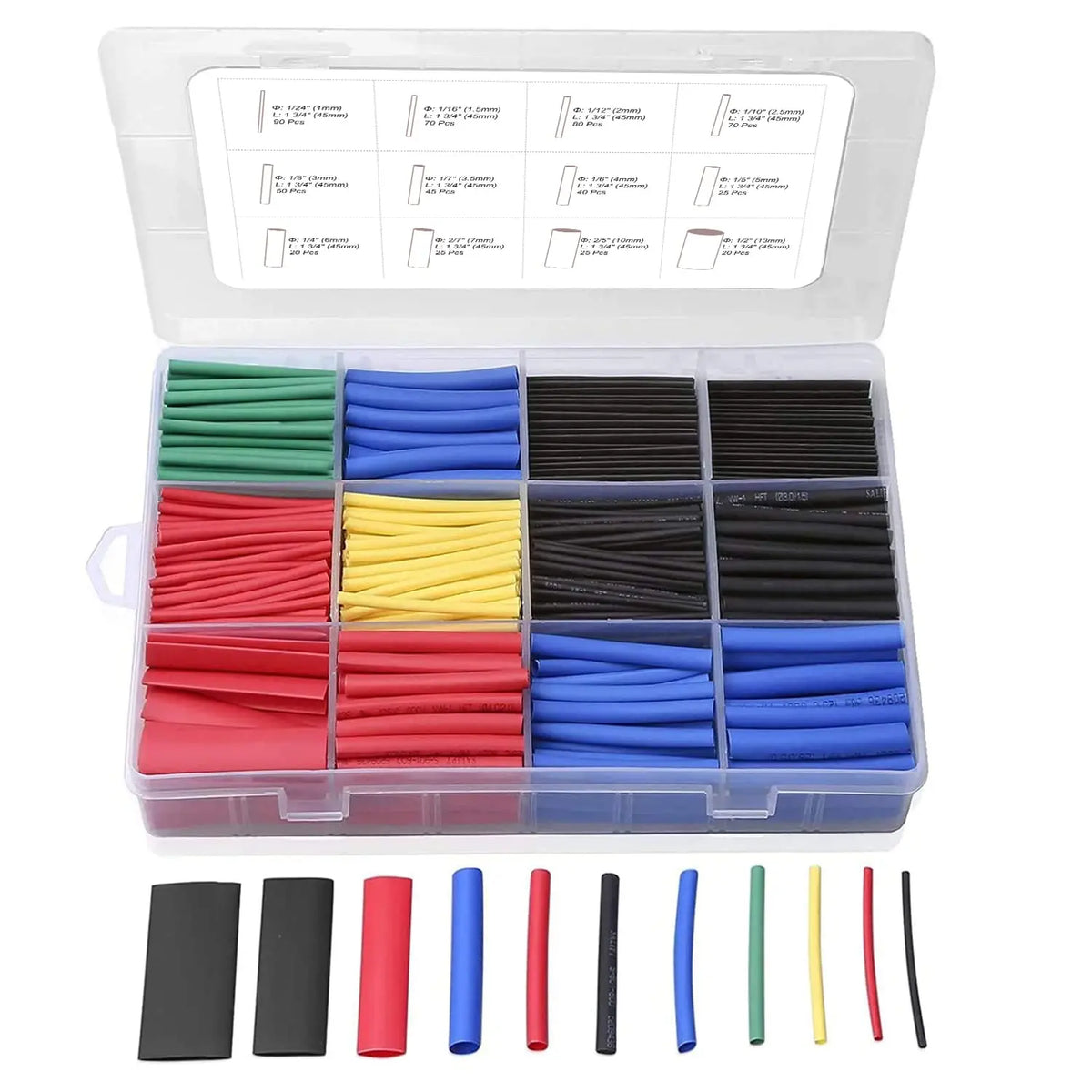 580/560Pcs Heat Shrink Tubing Kit EVA Material in 6 Colors 11 Sizes - Ideal for Electrical Insulation, Repairs, and Wire Conne Tuck's Performance