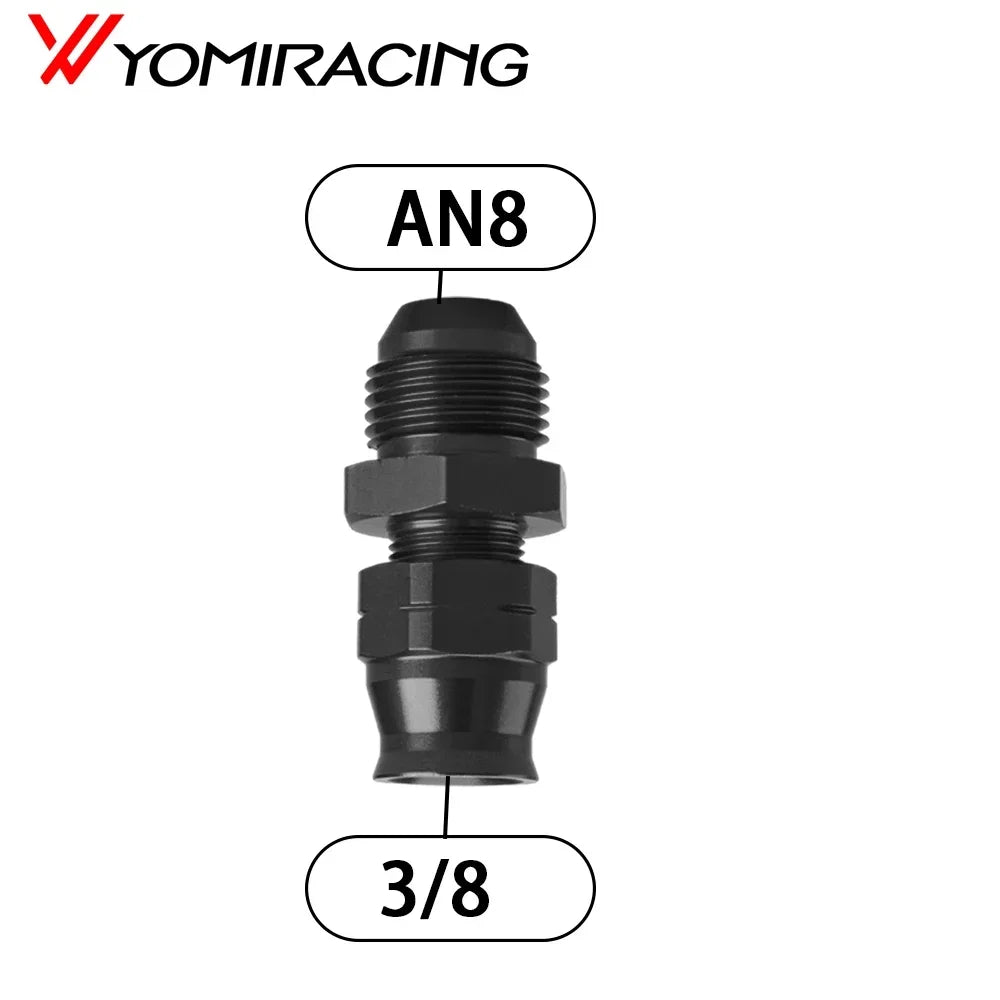 AN6 AN8 AN10 Male Flare to 5/16" 3/8" Fuel Hardline Tube Fitting Adapter Connector Alloy Black For 5/16" 3/8" inch OD Alloy Tube Tuck's Performance