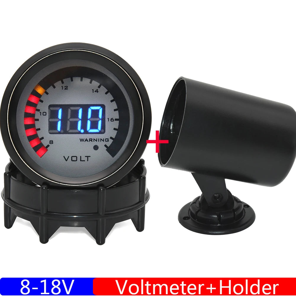 2" 52MM VOLTMETER Universal Gasoline Engine 12V Car Gauge 8-18V Voltage Digital VOLT Meter Automobile With LED Backlight Tuck's Performance