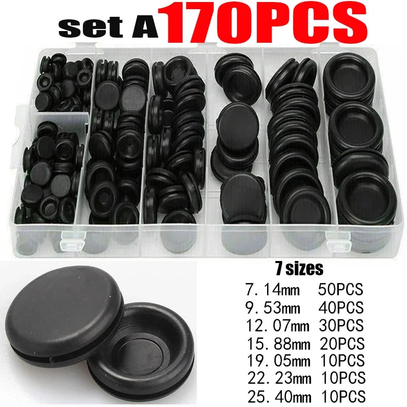 170/200/400pcs Rubber Grommet Assortment Firewall Hole Electrical Wire Grommet Gasket Kit for Wire Plug and Cable 7-25mm o ring Tuck's Performance