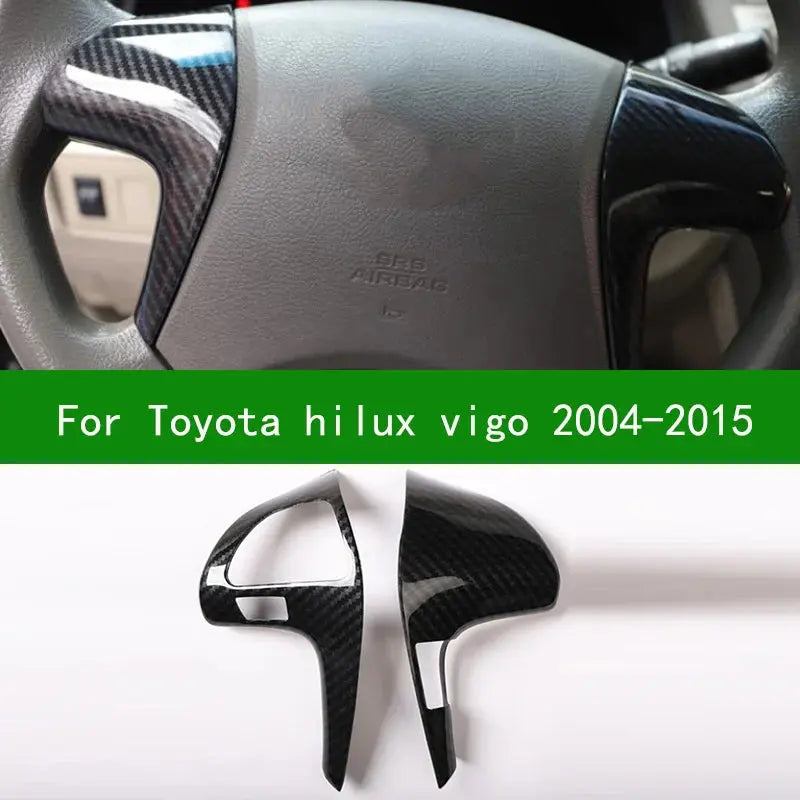 Suitable for toyota HiluxN70 2004-2015 black carbon fiber pattern steering wheel cover trim Tuck's Performance