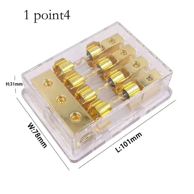 Universal AGU Fuse Holder Distribution Block – 1 In / 2–4 Out (60A High-Current) Tuck's Performance