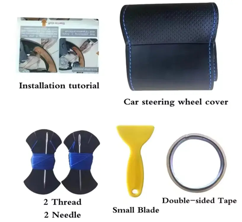 Perforated grip panel and stitching detail on the wheel cover
