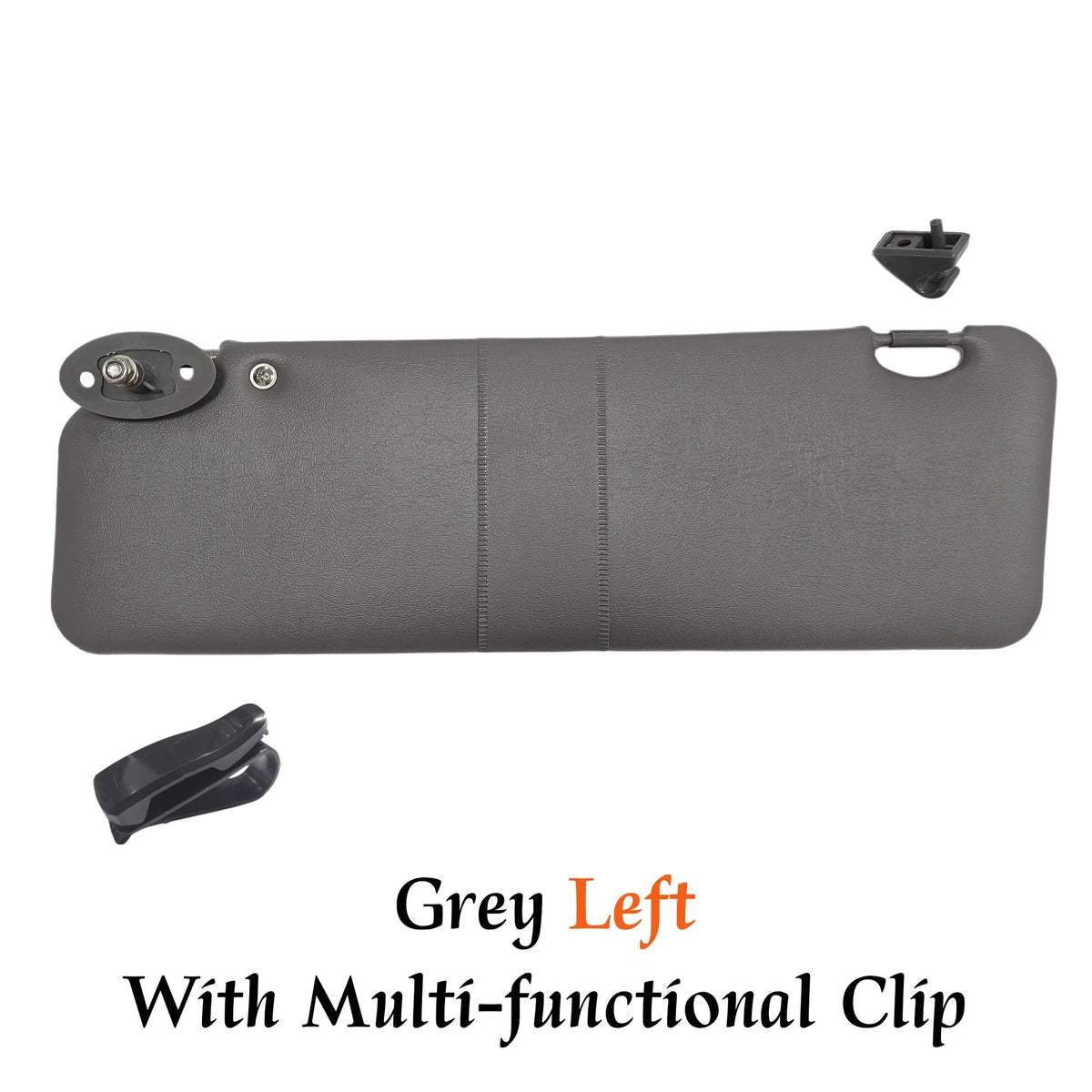 Left hand passenger side grey sun visor with sunglasses clip for 1988-1997 Hilux