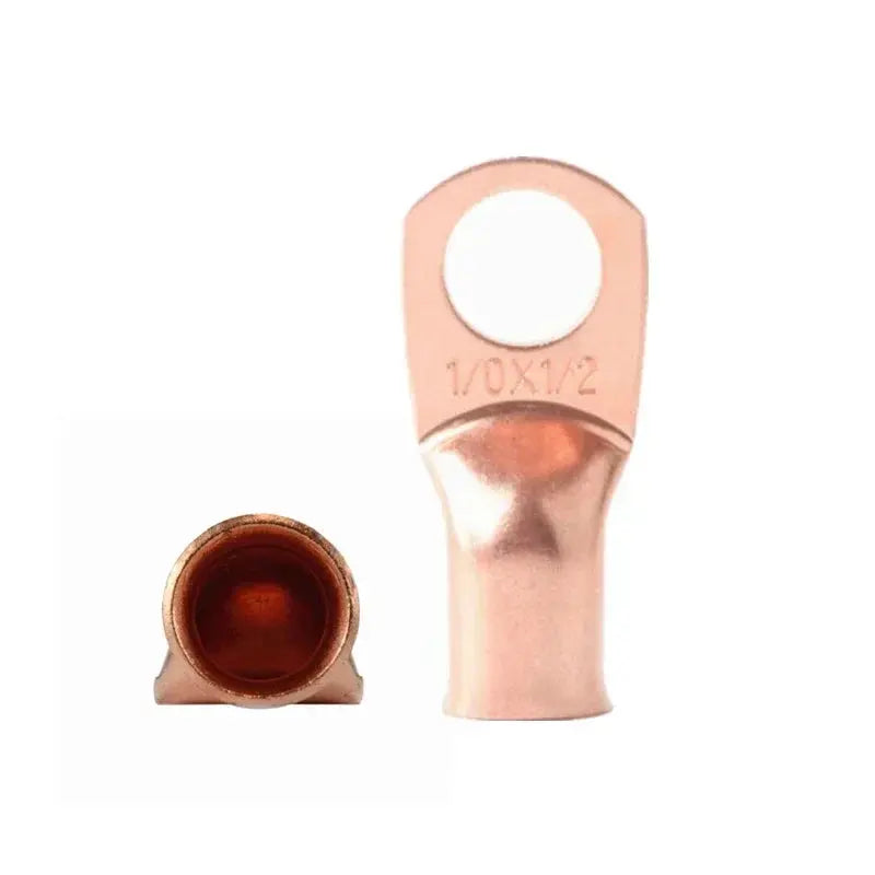 1/0 AWG Copper Ring Terminals – 10pc or 25pc – Stud Holes 6/8/10/12mm (Bare Copper) Tuck's Performance