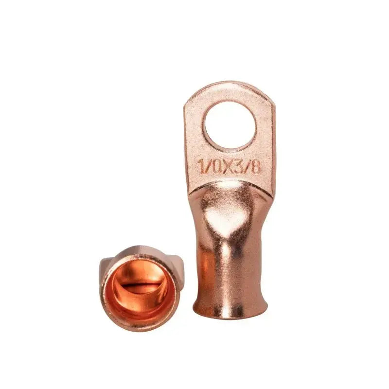 1/0 AWG Copper Ring Terminals – 10pc or 25pc – Stud Holes 6/8/10/12mm (Bare Copper) Tuck's Performance