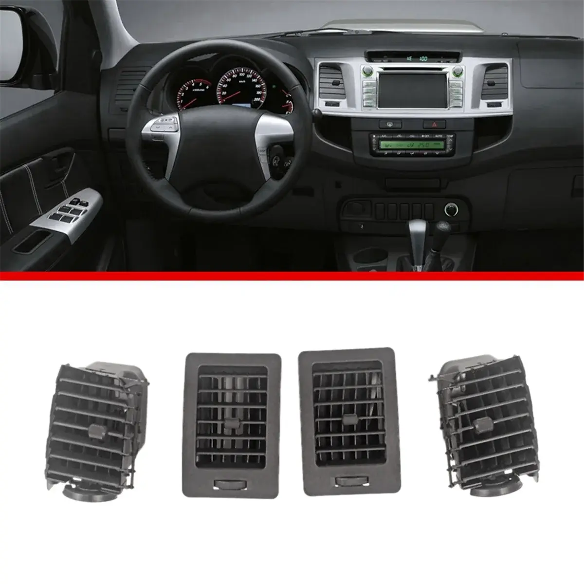 1 Set Interior Air-Conditioner Grill A/C Vent Grille for Toyota Hilux  2005-2015 Tuck's Performance