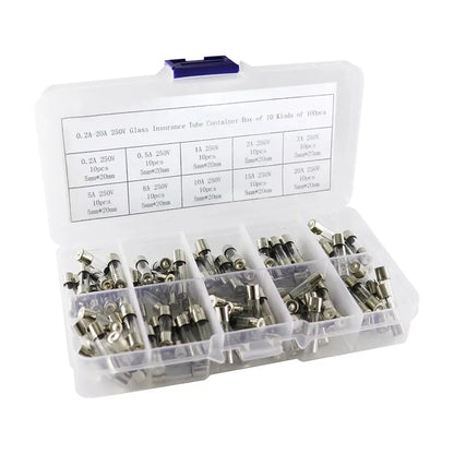 100-Piece 5x20mm Quick Blow Glass Fuse Kit – Fast-Blow 0.2A to 20A Assorted Replacement Fuses Tuck's Performance
