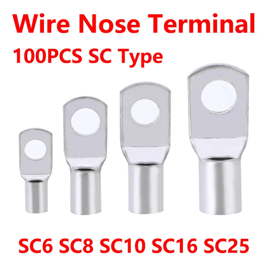 100 piece SC copper cable lug terminal pack for 12V builds