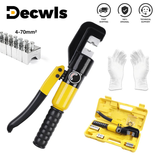 10T hydraulic cable lug crimping tool for 4 to 70mm cable