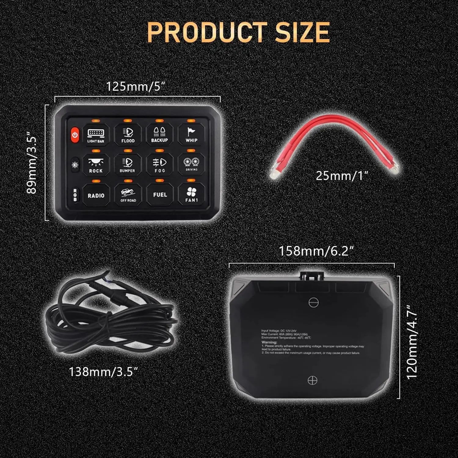 12 Speed Switch Panel Kit 12V 24V Switch Box On/Off RGB LED Car Touch Switch Panel Universal Circuit Control Relay System Tuck's Performance