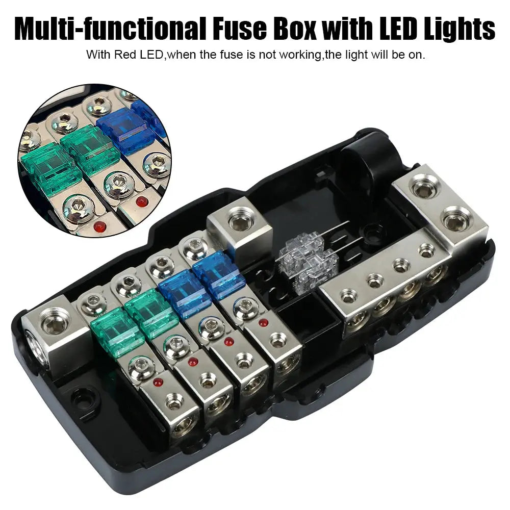 12V / 24V Heavy-Duty Fuse Distribution Block – 2-In / 4-Out with LED Fault Indicator (30A / 60A Options) Tuck's Performance