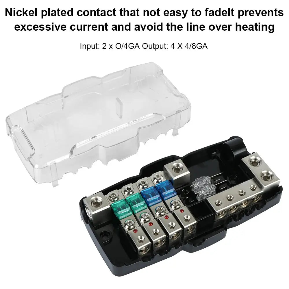 12V / 24V Heavy-Duty Fuse Distribution Block – 2-In / 4-Out with LED Fault Indicator (30A / 60A Options) Tuck's Performance