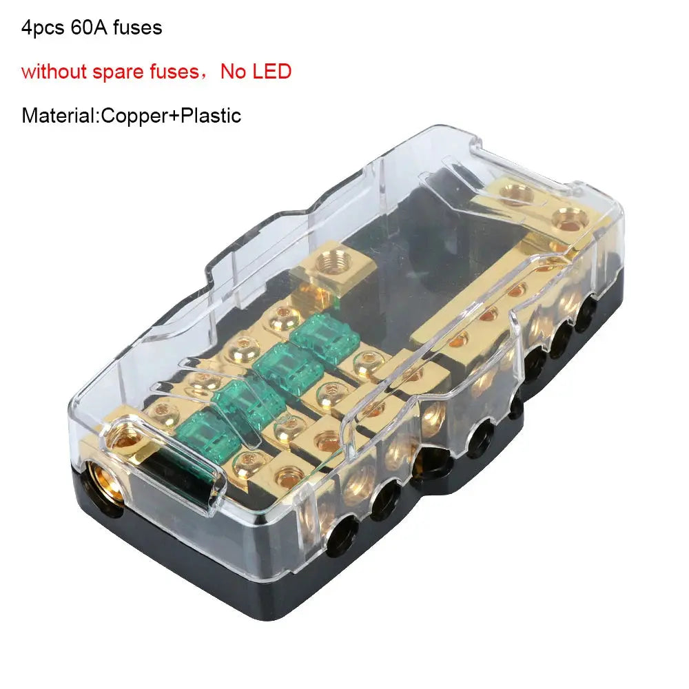 12V / 24V Heavy-Duty Fuse Distribution Block – 2-In / 4-Out with LED Fault Indicator (30A / 60A Options) Tuck's Performance