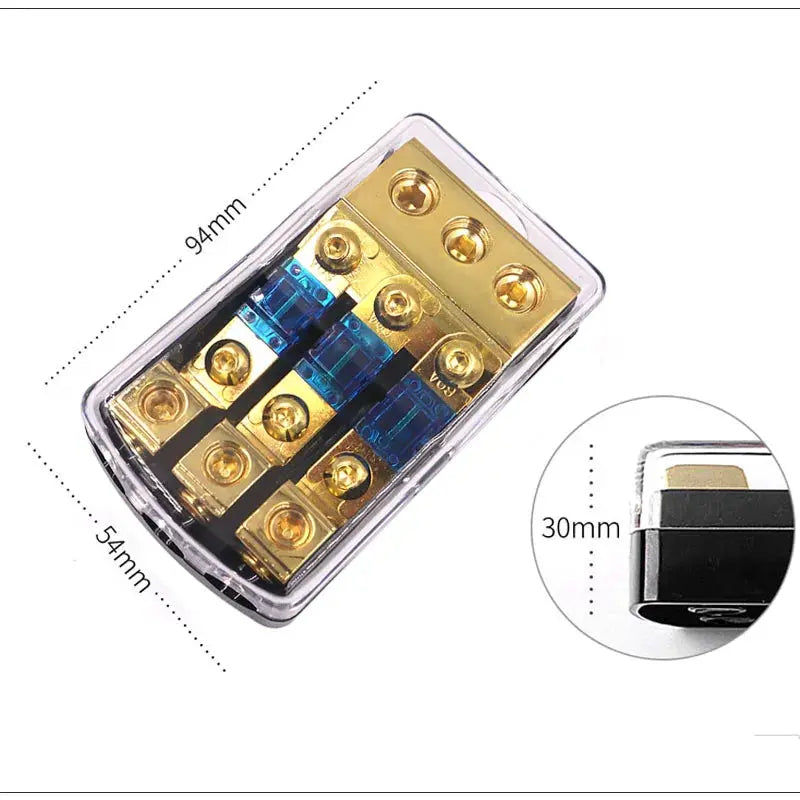 12V / 24V Heavy-Duty Fused Power Distribution Block – 2/3/4-Way Options (Gold-Plated, High Output) Tuck's Performance