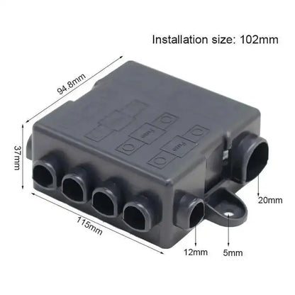 12V / 24V Heavy Duty Power Distribution Fuse Box – 5 Way Bus Bar (MEGA + MIDI Fuses) Tuck's Performance