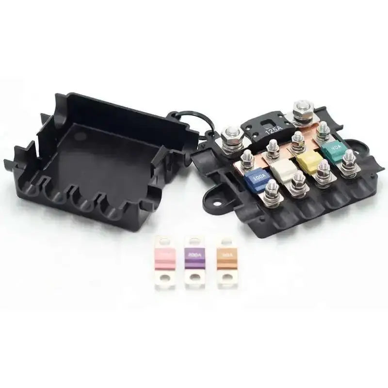 12V / 24V Heavy Duty Power Distribution Fuse Box – 5 Way Bus Bar (MEGA + MIDI Fuses) Tuck's Performance
