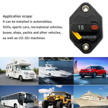 12V / 24V Manual Reset Circuit Breaker Fuse – 3A to 60A Audio & Accessory Protection Tuck's Performance