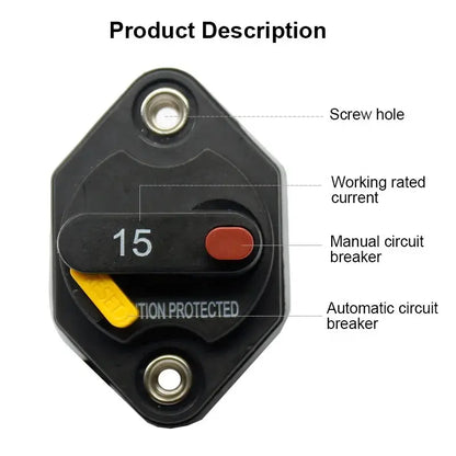 12V / 24V Manual Reset Circuit Breaker Fuse – 3A to 60A Audio & Accessory Protection Tuck's Performance