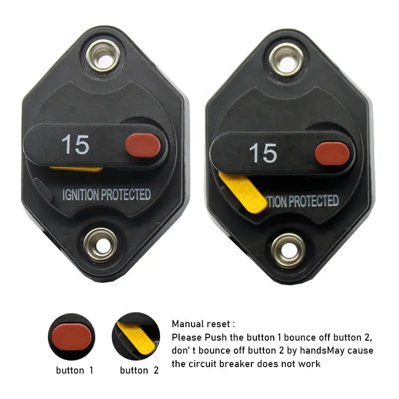 12V / 24V Manual Reset Circuit Breaker Fuse – 3A to 60A Audio & Accessory Protection Tuck's Performance