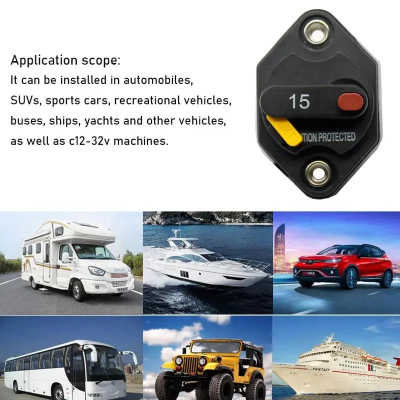 12V / 24V Manual Reset Circuit Breaker Fuse – 3A to 60A Audio & Accessory Protection Tuck's Performance