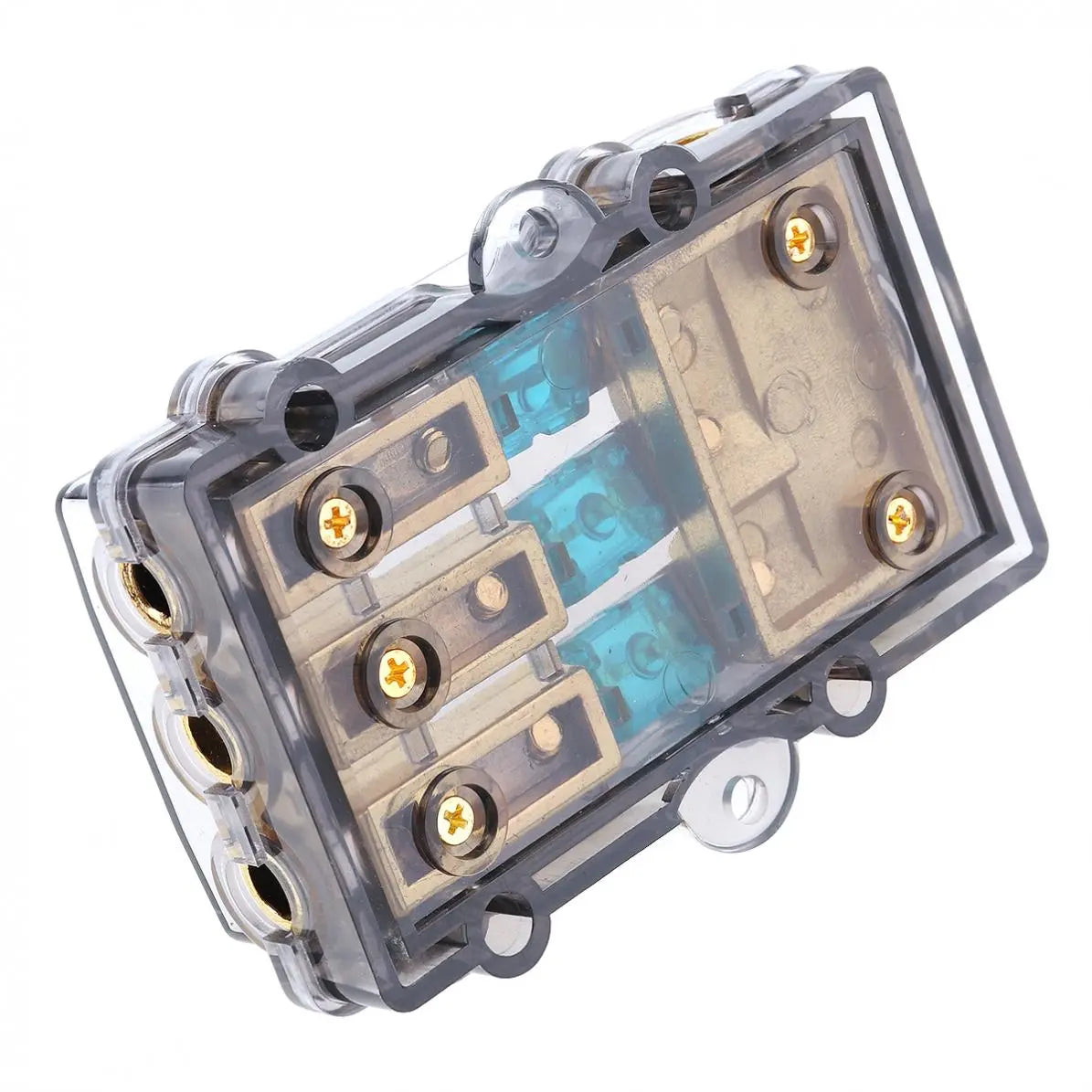 12V/24V Universal 1-In 3-Out Fuse Block – 60A Copper-Plated Power Distribution Holder Tuck's Performance