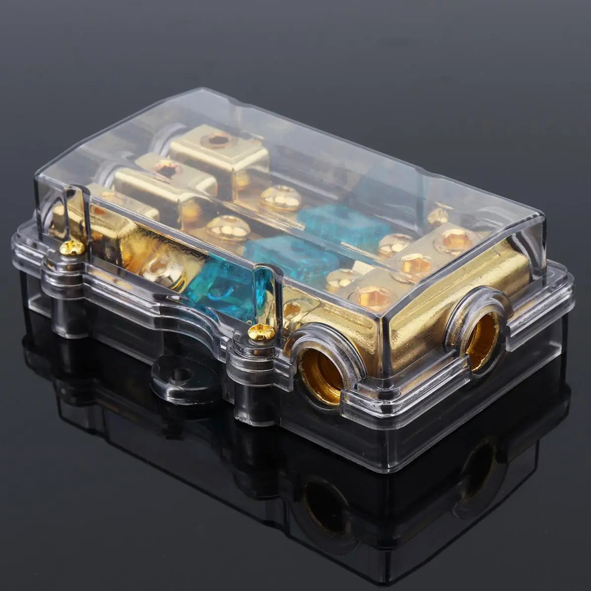 12V/24V Universal 1-In 3-Out Fuse Block – 60A Copper-Plated Power Distribution Holder Tuck's Performance