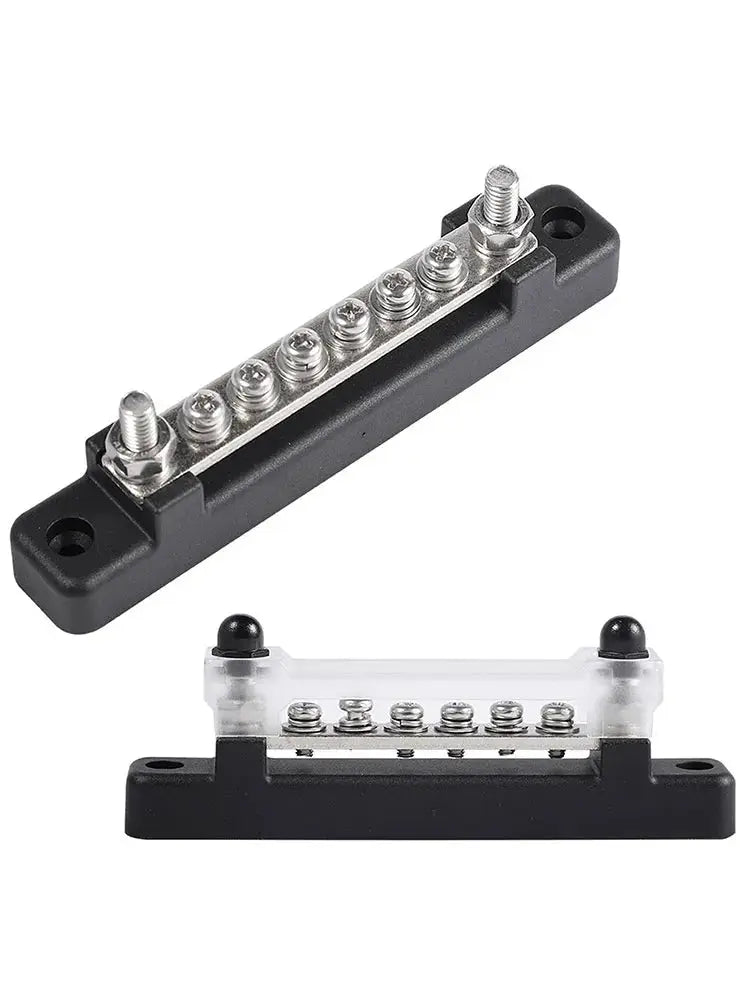12V / 24V Universal 6-Way Battery Bus Bar – Power Distribution Block with Clear Cover (150A) Tuck's Performance