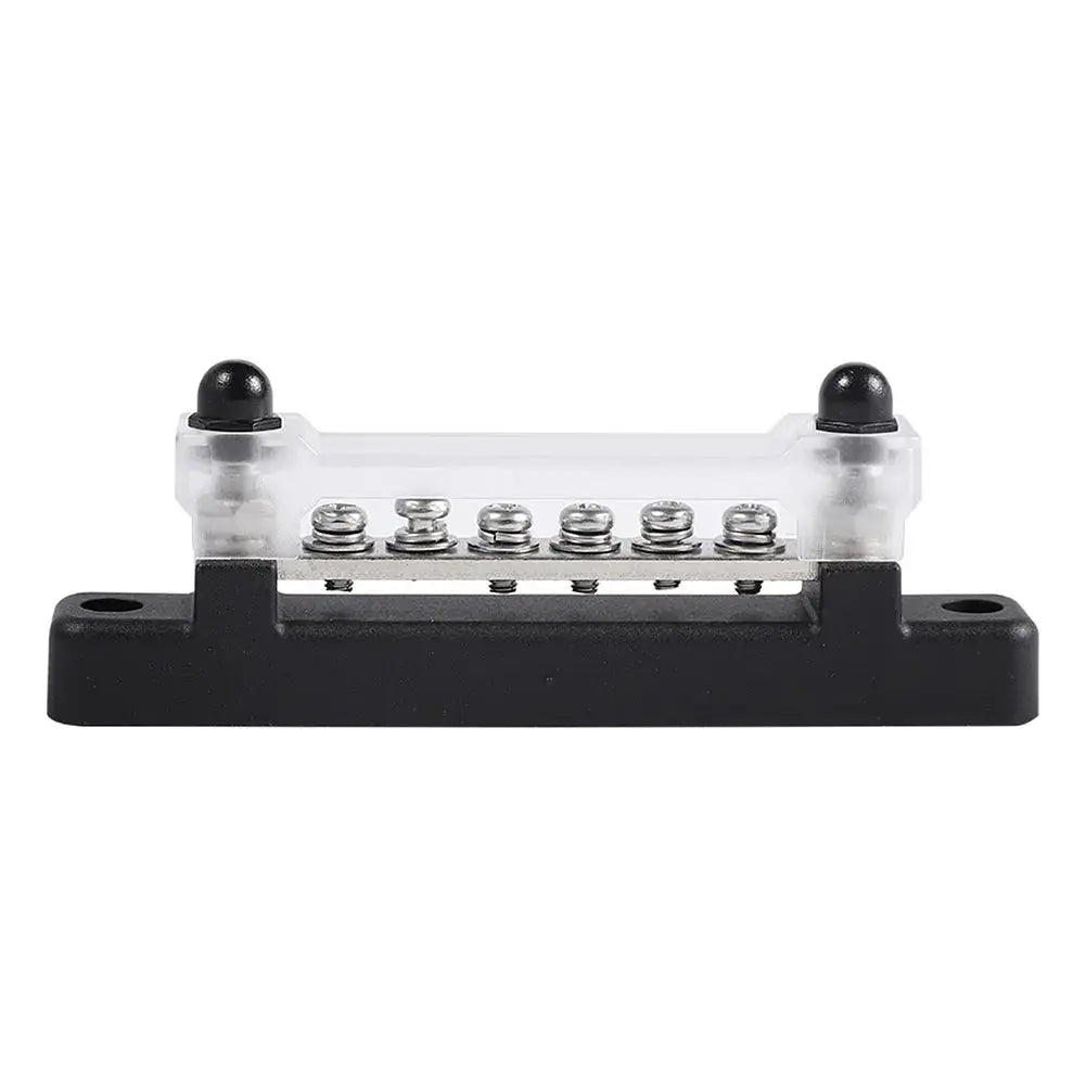 12V / 24V Universal 6-Way Battery Bus Bar – Power Distribution Block with Clear Cover (150A) Tuck's Performance