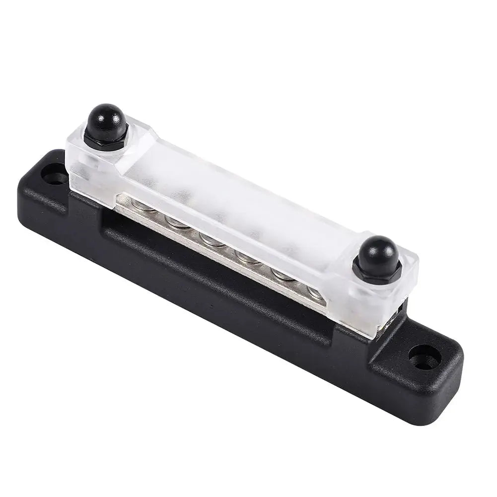 12V / 24V Universal 6-Way Battery Bus Bar – Power Distribution Block with Clear Cover (150A) Tuck's Performance